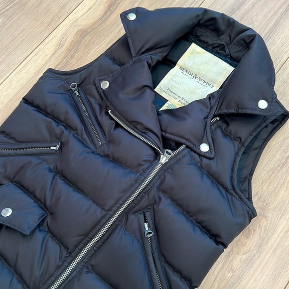 Denim & Supply Ralph Lauren Black Down Puffer Vest - Picture 2 of 8